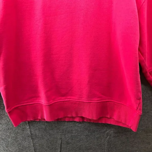Zara Oversized Sweatshirt Womens M Pink Crewneck Pullover Sport Sweatshirt - Picture 4 of 10